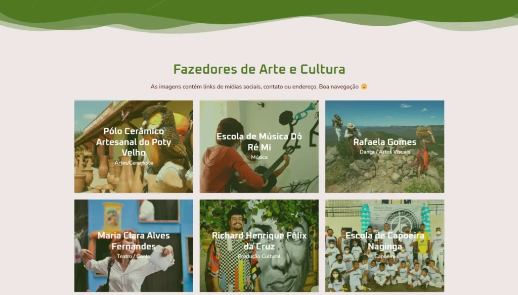 Captura de tela do site CARTOGRAFIA ARTÍSTICO-CULTURAL DOS BAIRROS TRADICIONAIS DA REGIÃO LAGOAS DO NORTE