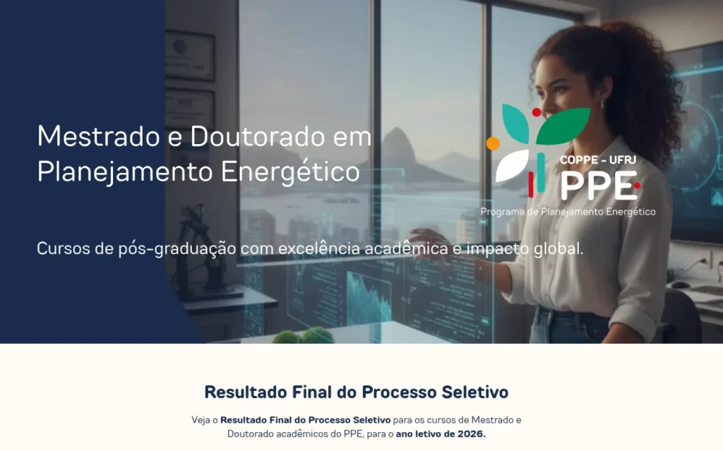 Chamada do programa de Pós-graduação do PPE