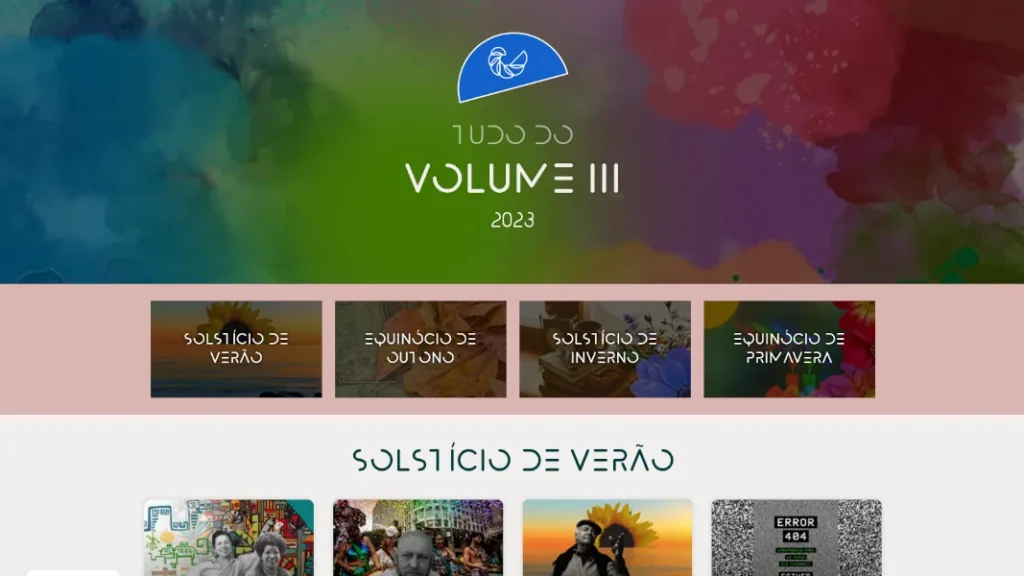 Exemplo de uma página de Volume na Revista Pluriverso