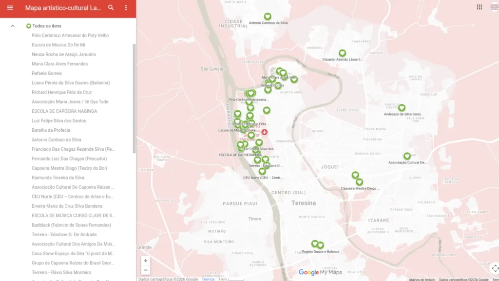 CARTOGRAFIA ARTÍSTICO-CULTURAL DOS BAIRROS TRADICIONAIS DA REGIÃO LAGOAS DO NORTE em Teresina - Piauí (2022)