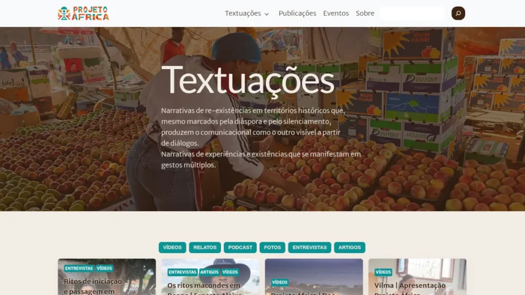 Capturas de Tela do Projeto África